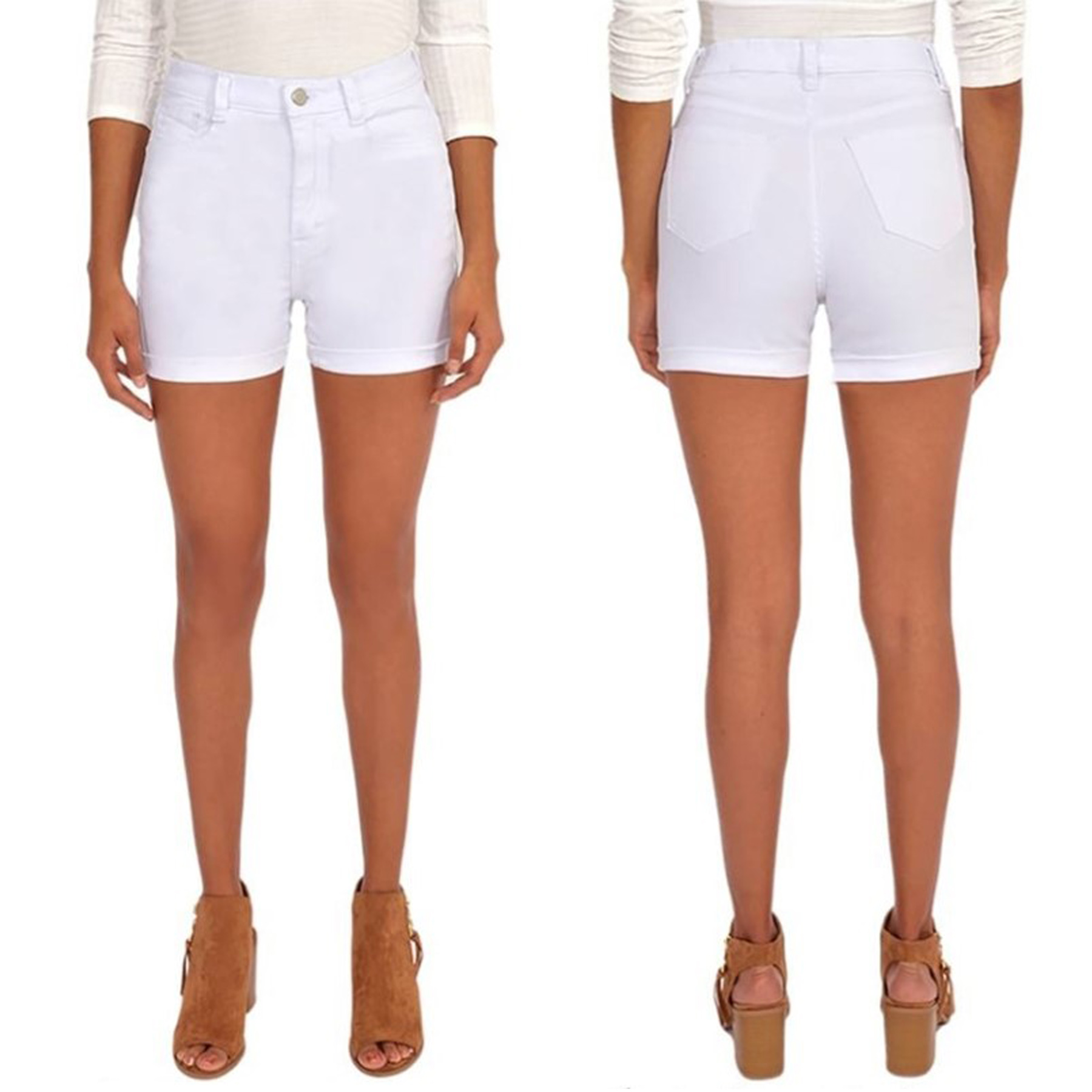 Short gabardina blanco